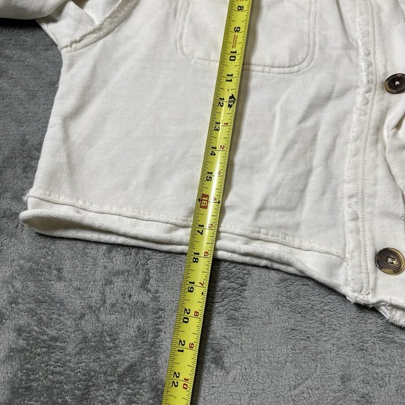 Free People FP Womens Travel‎ Saturday Crop Shirt Jacket Shacket Size M Ivory - Picture 9 of 9